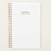 Clean White & Gold Script 2024 Personal hebdomadai (Devant)