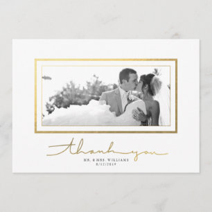 Clean White Gold Script Elegant Hartelijk dank! Bedankkaart