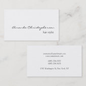 Clean White Hair Stylist Script Visitekaartje (Voorkant / Achterkant)
