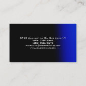 Clean Zwart Blauw Grijs Monogram Visitekaartje (Achterkant)