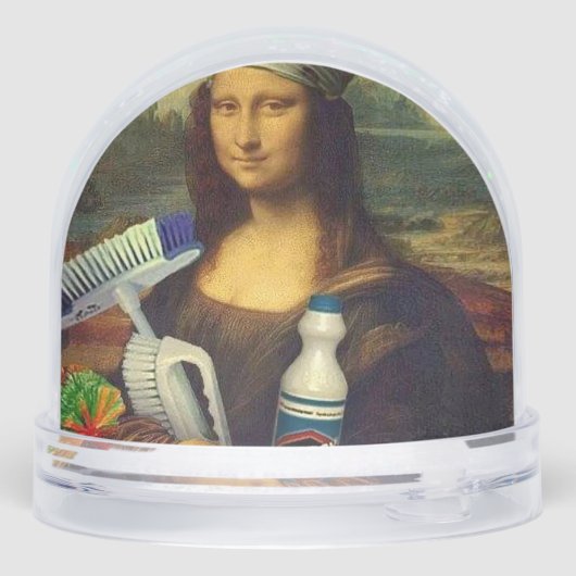 Cleaner Mona Lisa holding cleaning tools Da Vinci (Arrière)