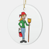 Cleaning Lady Keramisch Ornament (Links)