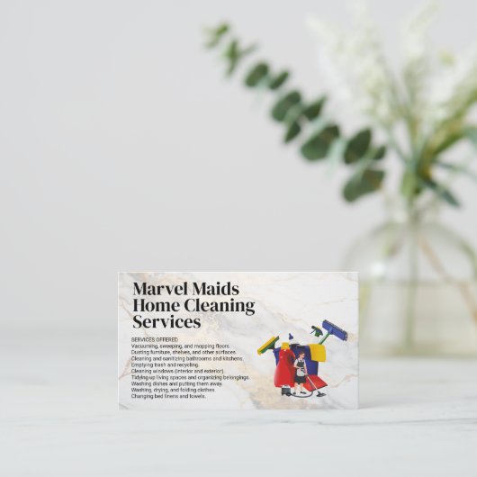 Cleaning Lady Mopping | Bucket Cleaning Equipment Visitekaartje (Staand voorkant)