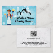 Cleaning Lady | Sparkly Home | QR-code van toepass Visitekaartje (Voorkant / Achterkant)