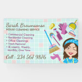 Cleaning Service omvat Janitorial Maid Business Spandoek (Horizontaal)