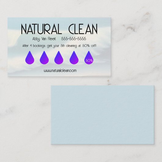 Cleaning Service Rewards Card Contactkaartje (Voorkant / Achterkant)