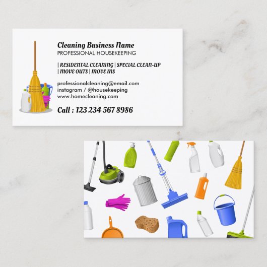 Cleaning Service Standard Janitorial Visitekaartje (Voorkant / Achterkant)
