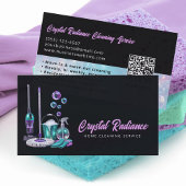 Cleaning Service Supplies Modern QR Code Visitekaartje