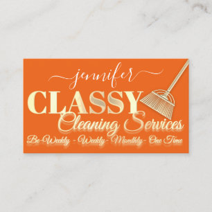 Cleaning Services House Maid Oranje Gold Visitekaartje