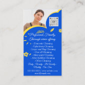 Cleaning Services House QRCode Photo Blue Visitekaartje (Voorkant)