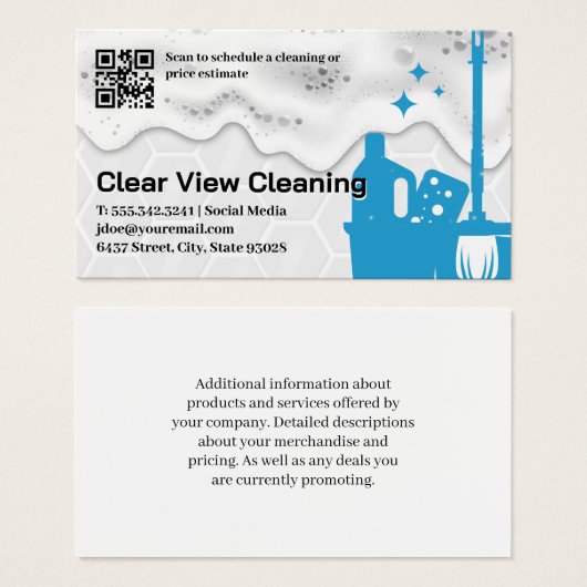 Cleaning Supplies | Janitor | Soap and Tiles Visitekaartje (Voorkant /achterkant)