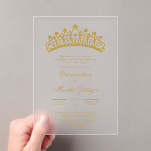 Clear acryl Quinceanera Uitnodigingen