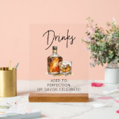 Clear Acryl Whiskey Bar Drinken teken Acryl Bord (Huwelijk)