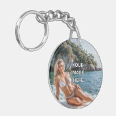 CLEAR! 🔑 Acrylic Keychain – Add Image or Text (Voorkant Links)