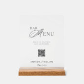 Clear Acrylic QR Code Bar Menu Sign (Recto)