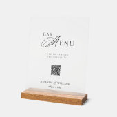 Clear Acrylic QR Code Bar Menu Sign Acryl Bord (Hoek)
