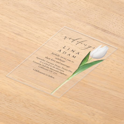 Clear Acrylic Tulip Wedding Invitation (Poser)