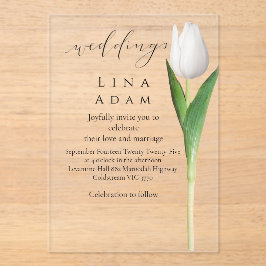 Clear Acrylic Tulip Wedding Invitation Acryl Uitnodigingen