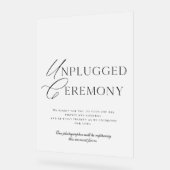 Clear Acrylic Unplugged Ceremony Sign (Angle)