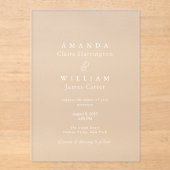 Clear Acrylic Wedding Invitation | Luxury French (Recto)