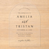 Clear Arch Wedding Calligraphy Invitation Card (Recto)