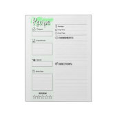 Clear Blank Full Page Recipe Papers | Personalized Notitieblok (Gedraaid)