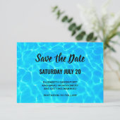 Clear Blue Pool Water Photo Casual Weddenschap Save The Date (Staand voorkant)