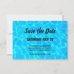 Clear Blue Pool Water Photo Casual Weddenschap Save The Date