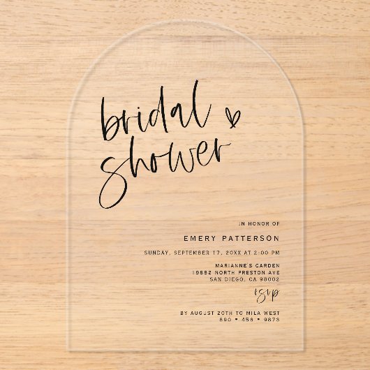 Clear Boho Vrijgezellenfeest Acryl Party Uitnodigi Acryl Uitnodigingen (Voorkant)