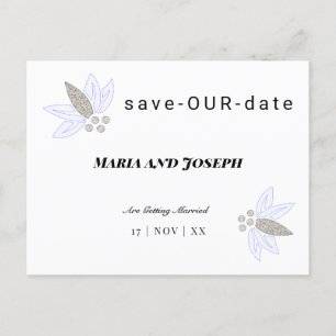 Clear Corporate Flora Save Our Date Aankondigingskaart