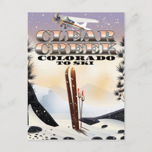 Clear Creek, Colorado ski-poster. Briefkaart