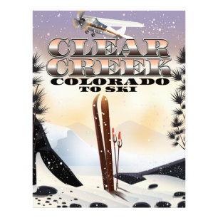 Clear Creek, Colorado skiposter. Foto Afdruk