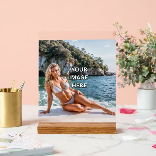 CLEAR! 🪧 Custom Acrylic Sign – Add Image or Text (Mariage)