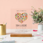 CLEAR Food Love Heart Kitchen Welcome Sign (Mariage)
