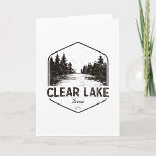 Clear Lake Iowa Buiten Activiteiten Vintage 1 Kaart