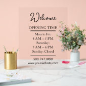 Clear Modern Small Business Hours Display (Mariage)