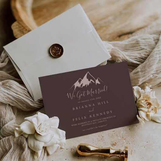 Clear Mountain Country Elopement Aankondiging