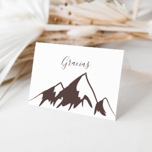 Clear Mountain Country Folded Wedding Gracias Kaar Bedankkaart