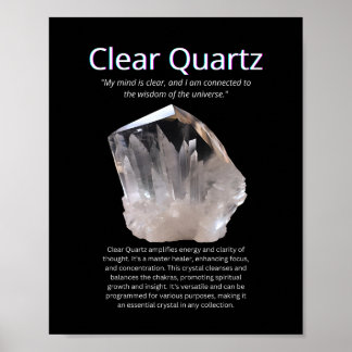 Clear Quartz Stone Crystal Betekenis Poster