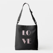 Clear roos Gold Glitter Love Tekst Crossbody Tas (Achterkant)