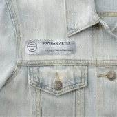 Clear Silver Hairline Classic Name Badge Custom (En situation)