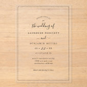 Clear & Simple Acrylic Wedding Invitation Card  (Recto)