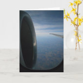 "Clear Sky Airplane" Verjaardagskaart Kaart (Gele Bloem)