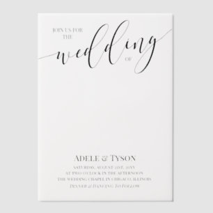 Clear Space Join Us Black Calligraphy Wedding Vellum Uitnodigingen