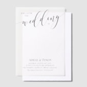 Clear Space Join Us Black Calligraphy Wedding Vellum Uitnodigingen (Offset)