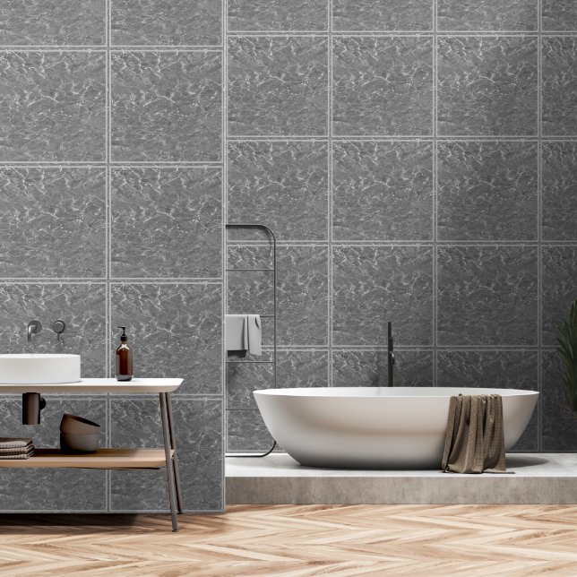 Clear Water Patterns Strand Grijs Zwart Wit Behang (Badkamer)