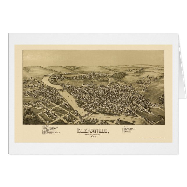 Clearfield, PA Panoramic Map - 1895 (Voorkant Horizontaal)