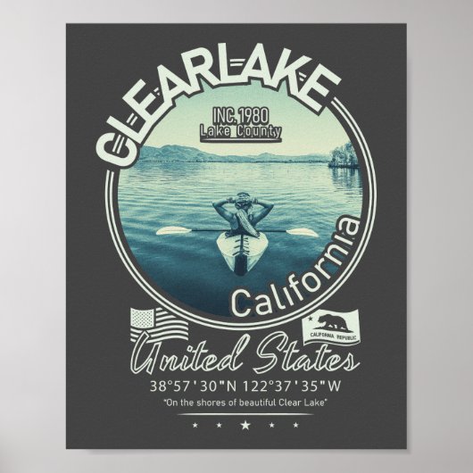 CLEARLAKE CALIFORNIA - MOUNT KONOCTI POSTER (Voorkant)