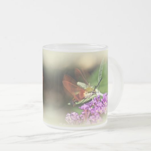 Clearning Hawk Moth - Hemaris thysbe Matglas Koffiemok (Voorkant rechts)