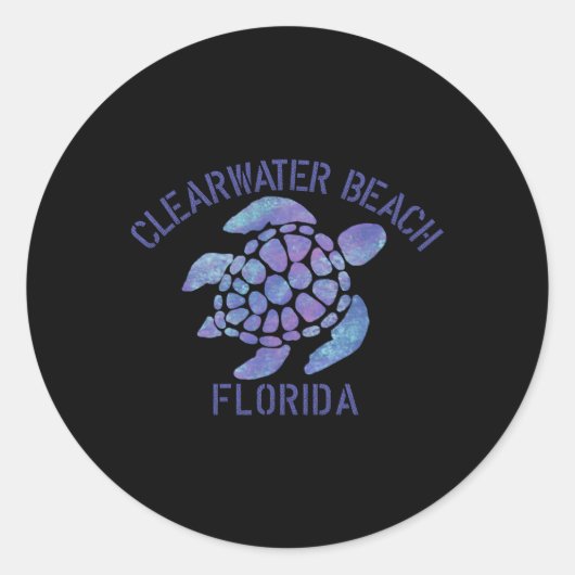 Clearwater Beach FL Beach Tribal Turtle Ronde Sticker (Voorkant)